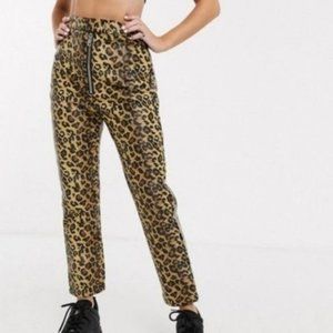 The Ragged Priest Puma Leopard Pants Faux leather Women